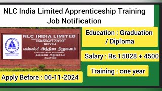 NLC India Limited Apprenticeship Training Job Notification 2024 [upl. by Win405]