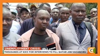 Thousands at KICC for interviews to fill Qatar job vacancies [upl. by Nomi777]