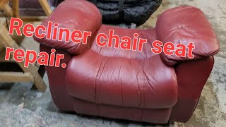 Recliner seat repair we find bed springs in this one [upl. by Dre]