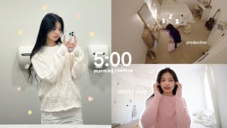 5 AM Uni Student Morning Routine Simple Yet Productive Morning Studying for Final Exams amp Vlogmas [upl. by Cinemod896]