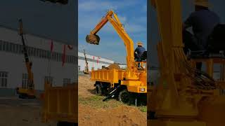 Fourwheeled excavator with multiple functions saving time effort and labor construction mach [upl. by Oigile655]