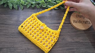 DIY Crochet Phone Bag Tutorial  Easy Net Pattern [upl. by Zeph]