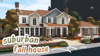 Bloxburg  Suburban Fall Family House  Speedbuild PART 1 [upl. by Nanny119]