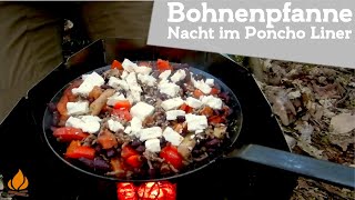 Nacht im Poncho Liner und Bohnenpfannen Challenge  WaldläuferTour 23  Waldküche [upl. by Ytnom78]