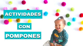 Actividades para Niños de 1 a 2 años CON POMPONES  Motricidad Fina y Gruesa ESTIMULACION TEMPRANA [upl. by Kirsteni]