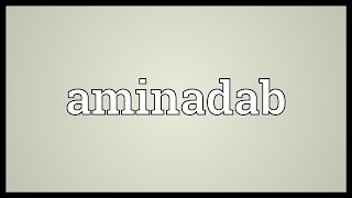 Aminadab Meaning [upl. by Anirazc]