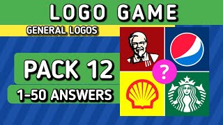 LOGO GAME ANSWERS  PACK 12 150 brainitquizzes [upl. by Yalhsa543]