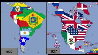 Evolução das Américas Linha do Tempo das Nações Créditos dos vídeos para GeographyandSpace [upl. by Noxin383]