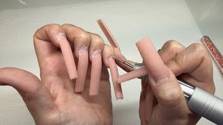 How I Do My Acrylic Nails Fill  Cut Down  Nail Design For Beginners 🍒 [upl. by Einnoc]