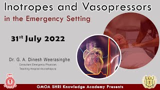 Inotropes and Vasopressors in the Emergency Setting  Dr G A Dinesh Weerasinghe [upl. by Abramo]