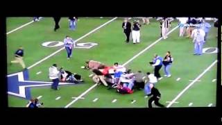 Golf Cart Plows Into CoachReporters at Cowboy Stadium [upl. by Harrod755]