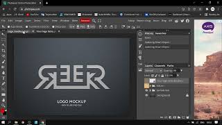 Cara membuat mockup logo gratis di Photopea  Alternative photoshop [upl. by Goto]