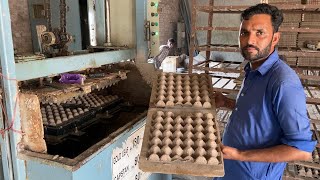 An amazing process of making egg tray using waste paper recycling [upl. by Airtened]