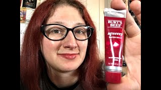 Review  Burts Bees Squeezy Tinted Lip Balm in Watermelon Rush [upl. by Ciaphus339]