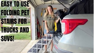 Seeking the Best Dog Ramp Check Out These Folding Pet Stairs for SUVs [upl. by Anitrak]