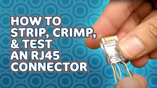 How to Strip Crimp and Test a RJ45 [upl. by Sellig735]