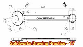 Solidworks drawing practice Class  17  Solidworks drawing [upl. by Stranger]