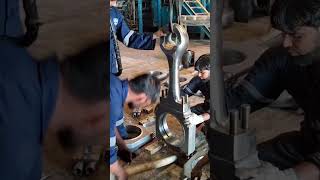 wartsila 18v32DG Connecting rod and plam end dismantling [upl. by Attezi]