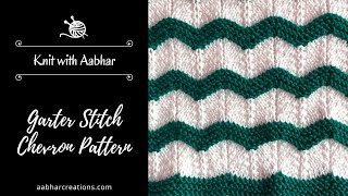 Garter Stitch Chevron  easy knitpurl knitting pattern for beginners design for blankets sweater [upl. by Litnahc]