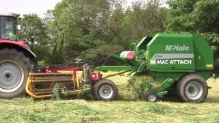 Silage Baling with Mac Attach Elho Rake amp McHale F550 Baler [upl. by Kcin]