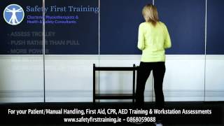 How to Push amp Pull trolleys when manual handling by Safety First Training [upl. by Ear700]