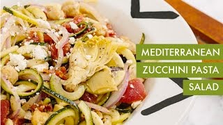 Mediterranean Zucchini Pasta Salad  Spiralizer Recipe [upl. by Yenar516]