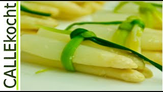 Frischer Spargel kochen und als Bündchen binden und servieren  Super schön lecker und praktisch [upl. by Leaper169]