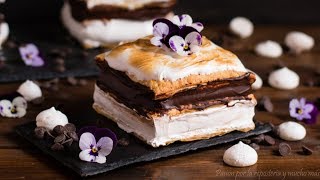 Postre de hojaldre con chocolate y merengue Costrada de chocolate [upl. by Taam]