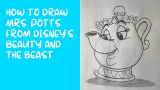 How to Draw Mrs Potts from Disney’s Beauty and the Beast [upl. by Hanaj]