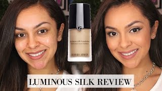 Giorgio Armani Luminous Silk Foundation First Impression Review  TrinaDuhra [upl. by Noramac]