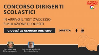 Concorso dirigenti scolastici in arrivo il test daccesso Simulazione di quesiti [upl. by Ecnarrot]