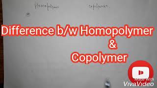 Difference bw Homopolymer and copolymer [upl. by Kurtzig]