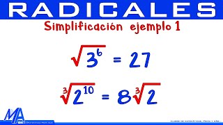 Simplificación de radicales  Ejemplo 1 [upl. by Oriana]