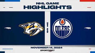 NHL Highlights  Predators vs Oilers  November 14 2024 [upl. by Hedda]