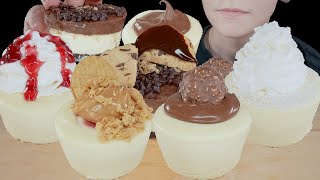 ASMR Juniors Cheesecakes Devils Food Chocolate Chip Ferrero Nutella PBampJ amp Whipped Cream [upl. by Jenda]