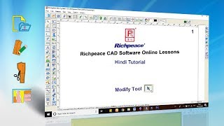 Richpeace CAD Software Hindi TutorialModify tool [upl. by Ynttirb]