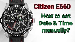 How to set Time amp Date Citizen Eco Drive AT E660 Radio Controlled WR200 [upl. by Natalie]