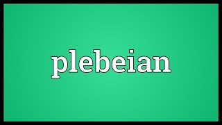 Plebeian Meaning [upl. by Altis]