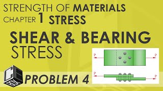 Mechanics of Deformable Bodies  Chapter 1 Shear amp Bearing Stress Prob 4 PH [upl. by Susana]