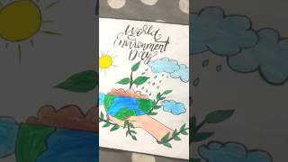 World Environment Day Drawing Shorts Easy Drawingyoutubshorts Shorts [upl. by Handbook252]