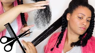 How To Trim Your Own Natural Hair At Home ⎜ No Heat Method [upl. by Maggs340]