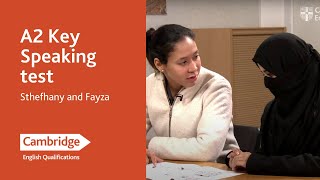 A2 Key Speaking test  Sthefhany and Fayza  Cambridge English [upl. by Valdes]