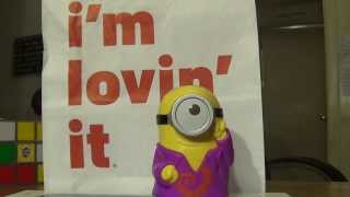 MCDONALDS MINION TOY SWEARS FBOMB [upl. by Adnohsed635]