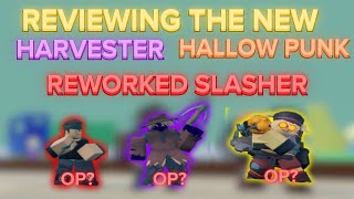 TDS REVIEWING THE NEW HARVESTER HALLOW PUNK AND REWORKED SLASHER  ROBLOX [upl. by Ylecic]