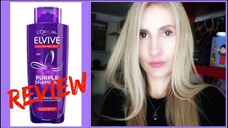 LOREAL PURPLE SHAMPOO REVIEW  THE BEST DRUGSTORE PURPLE SHAMPOO FOR TONING BLONDE amp BRASSY HAIR [upl. by Zetnauq]