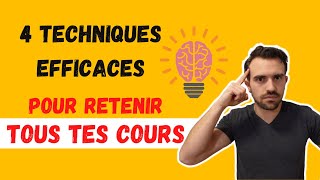 Comment MÉMORISER tous tes cours FACILEMENT grâce à 4 techniques efficaces [upl. by Eatnuahs]