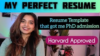 How to write the Perfect Resume for College Admissions  PhD MS and Undergrad [upl. by Bunns]