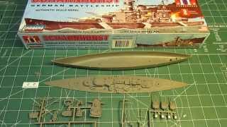 Lindberg Scharnhorst Battleship Model Kit Open Box Review [upl. by Adnuhsat]