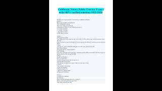 California Notary Public Practice Exam Questions With 100 Verified Solutions 2023 2024 [upl. by Lune183]