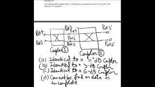 Two identical 900 couplers with C  8 34 dB are connected as shown in Fig 14 The output of the 2nd [upl. by Dawes]